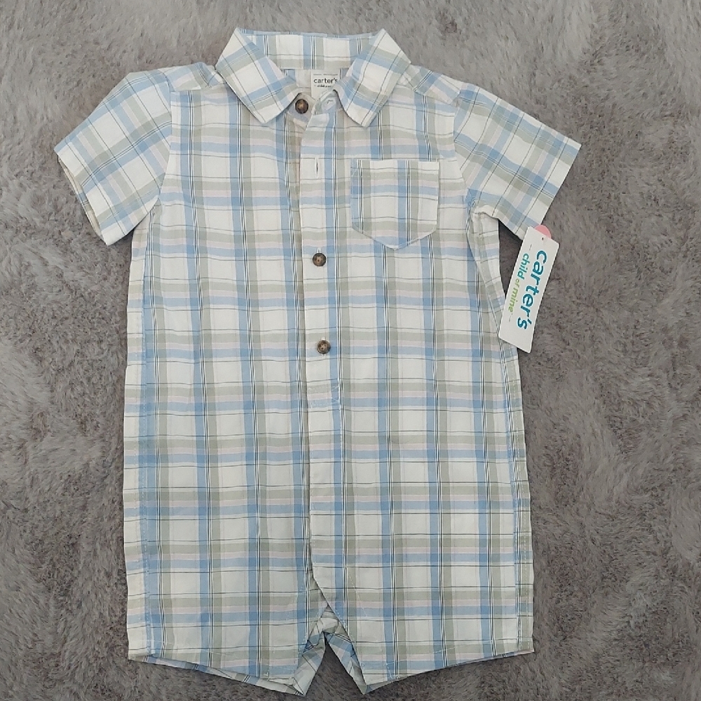 Carter's Blue and White Button Down Shirt